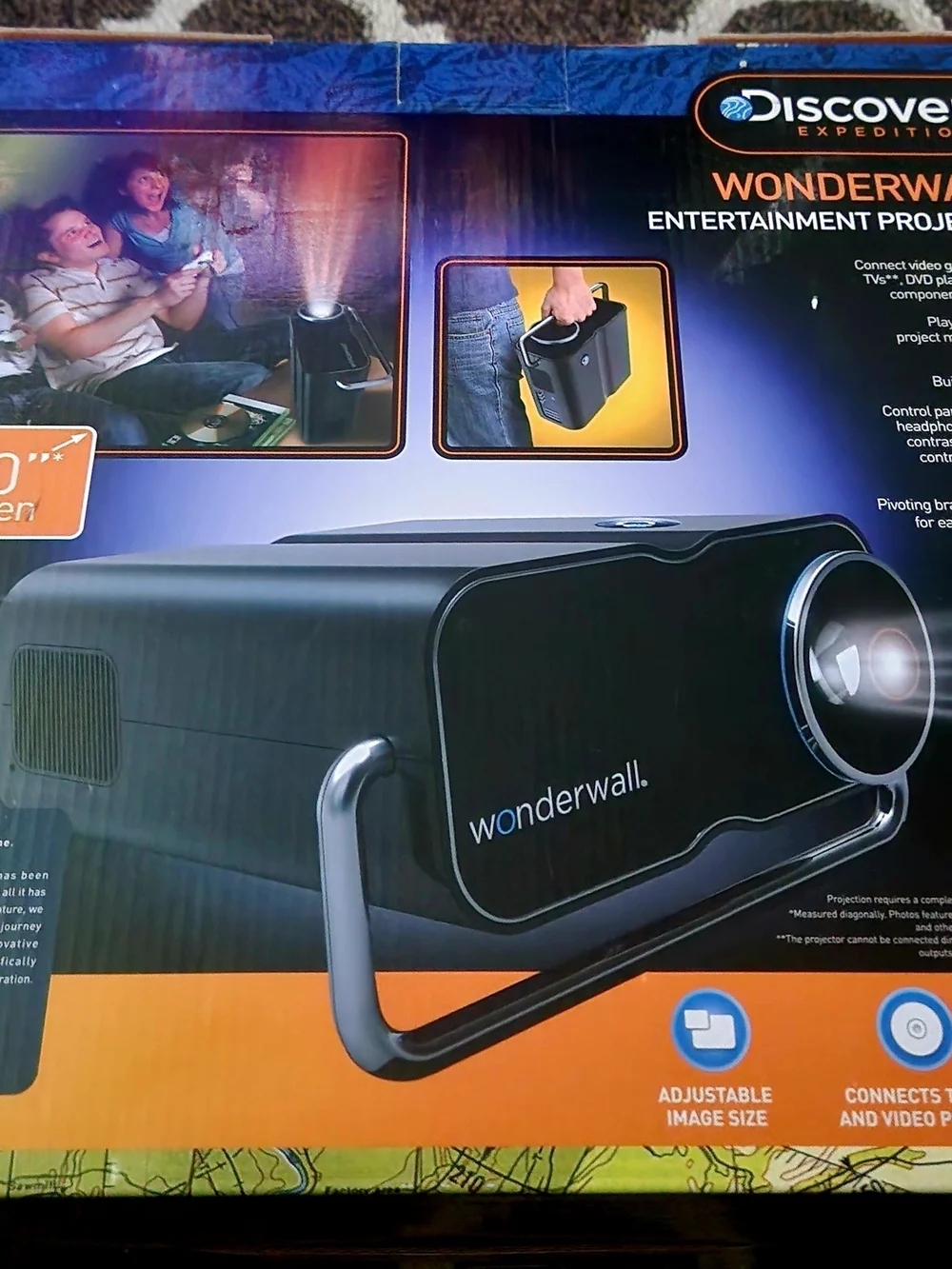 Discovery Silver Black Portable Home Theater Projector